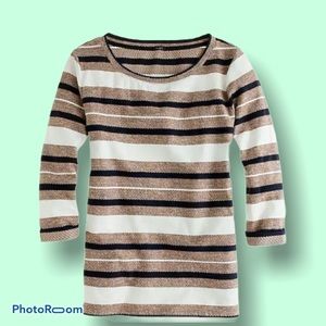 J CREW Reverse Jacquard Stripe Popover Size XS